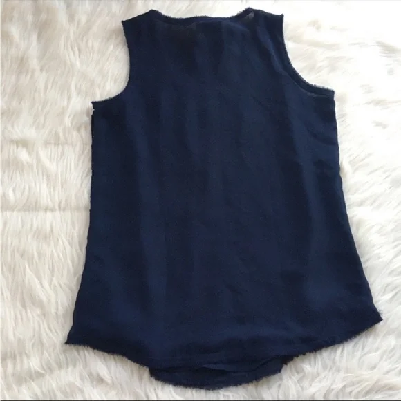 Loft sleeveless sequin sparkly blouse small navy - Picture 6 of 6